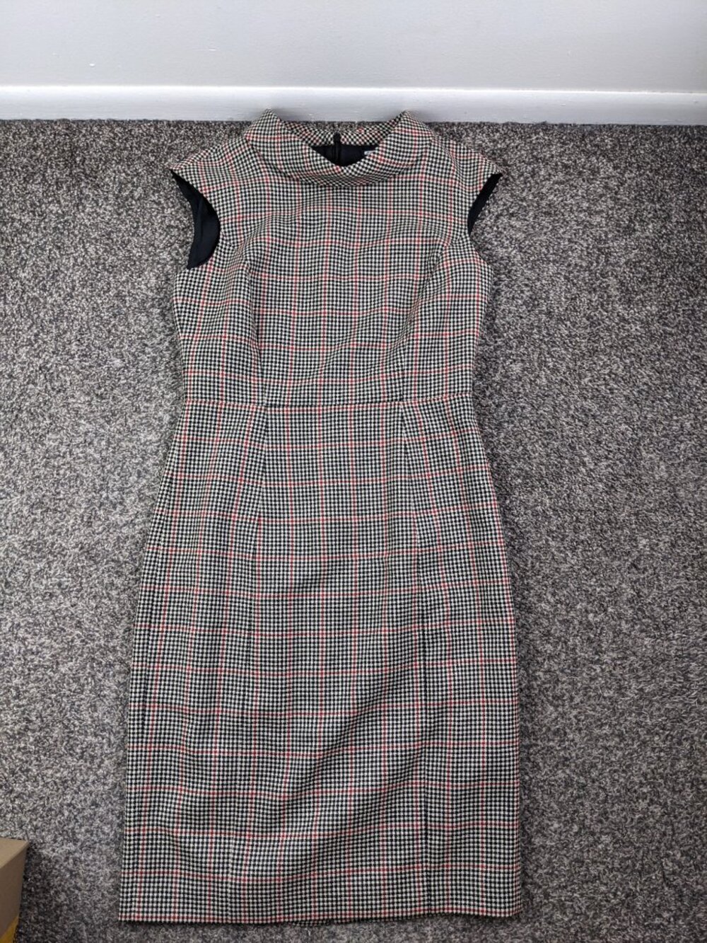 Brooks Brothers Dress Moon Tweed Wool Collared Sheath Windowpane Checked Sz 4